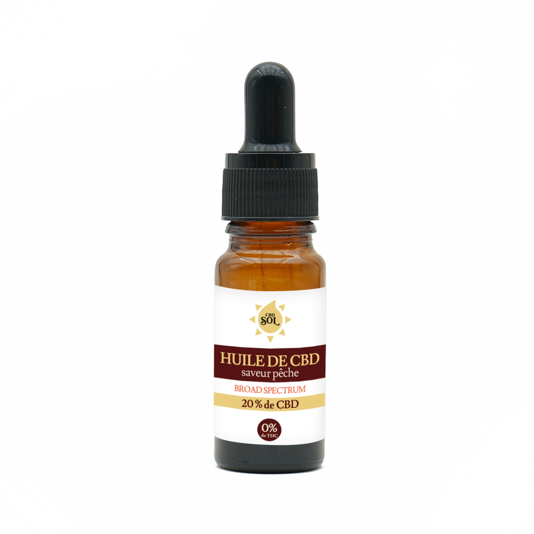 Huile De CBD 20 % - Saveur Pêche